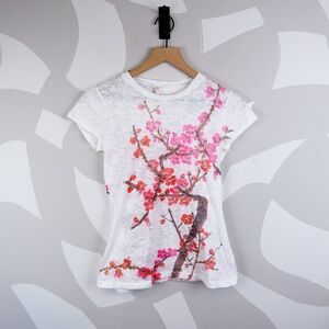 Robin K. Cotton Blend Cherry Blossom T-Shirt